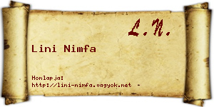 Lini Nimfa névjegykártya